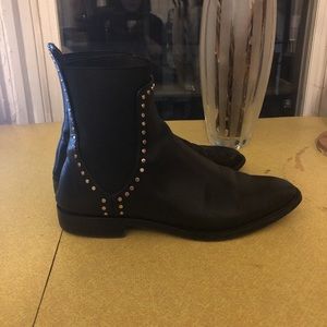 Black studded ankle boots